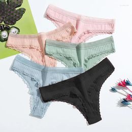 Women's Panties Sexy Cotton Thong Women Lace Low Waist Underwear Ladies Briefs Lingere Panty Breathable Female G-strings