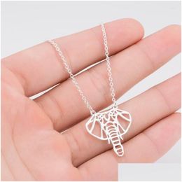 Pendant Necklaces Elephant Geometry Necklace Lovely Head Jewelry Gift Drop Delivery Dhg9Y