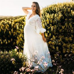 Dresses Lace Sexy Maternity Photography Dresses for Baby Shower Party White Long Pregnant Maxi Gown Cute Women Pregnancy Photoshoot Prop