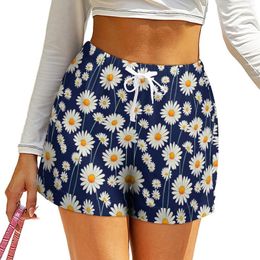 Women's Shorts Ditsy Floral Woman Blue Blooming Grove Streetwear Printed High Waist Oversized Short Pants Sexy Bottoms