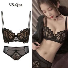 Victoria Sexy Breathable Underwear Women's Gathering Adjustable Small Chest Display Large Lace Comfortable Bra Set Summer