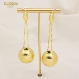 Dangle Earrings SUNNESA Italian Copper Plated Ball Shape Drop Luxury Dubai Jewellery African Fashion Long For Women Daily Wear