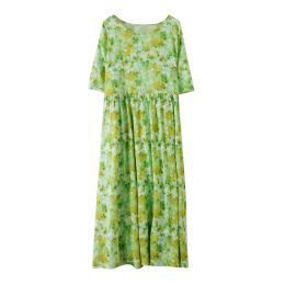 Dresses Green Summer Dresses Maternity Short Sleeve ONeck Fashion Floral Chiffon Dress Pregnancy Bohemian Dress Plus Size Woman Dress