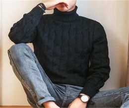 Fashion2018 New Winter Pullover Men Sweater Coat Knitted Turtleneck Men Sweater Man Solid High Collar Mens Turtleneck Sweaters8748104