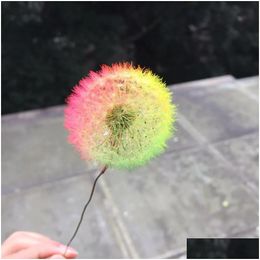 Dried Flowers 3-4Cm/4Pcs Natural Preserved Real Dandelion Craft With Wire Branch Flower Art Diy Wedding Party Home Decoration Accessor Dh7Iw