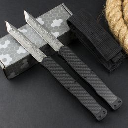 Special OfferHeretik II AUTO Tactical Knife Damascus Tanto Point Blade CNC Aviation Aluminum Handle Outdoor Camping Hiking EDC Pocket Knives with Nylon Bag