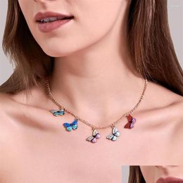 Pendant Necklaces Fantasy Butterfly Necklace Vintage Choker Clavicle For Women Jewellery Pendants Summer Charms Jewellery Cf3198Y Drop Dh5Xp