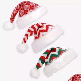 Party Hats Wholesale Adt Christmas Party Hats Festive Santa Cap New Year Decorations Red Hat Drop Delivery Home Garden Festive Party S Dhig4