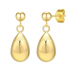 Dangle Earrings Trendy Stainless Steel With Drop Design For Women Chic Golden Sphere Water