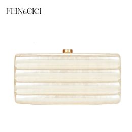 Women Acrylic Box Evening Clutch Bags For Wedding Party Luxury pearl ivory black pink Purses Designer Handbags High Quality 240119