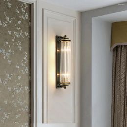 Wall Lamp Modern Crystal Indoor Creative Decor Copper Sconce Black Golden Living Room Aisle Bedroom Light Art Stair