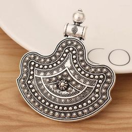 Pendant Necklaces 2 Pieces Tibetan Silver Boho Fan Shaped Charms Pendants For DIY Ethnic Necklace Jewellery Making Findings Accessories