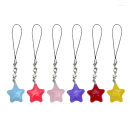 Keychains Resin Star Keychain Lanyard String Fashion Straps Decor For Phone Cases