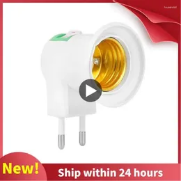 Lamp Holders White E27 220V Screw Mouth Night Light Socket EU Plug Holder Adapter Converter Can Tilting With ON/OFF Switch