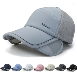 Ball Caps Summer Sun Visor Hat Adjustable Golf Cap With Retractable Brim UV Protection Sport Unisex Baseball