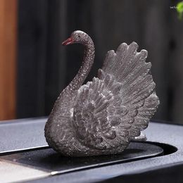 Tea Pets Resin Colour Changing Pet Ornaments Swan Table Decoration Play