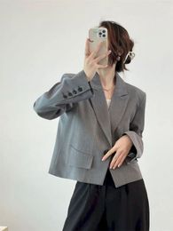 Women's Suits UNXX 2024 Spring Fashion Blazer Korean Style Office Cropped Blazers Women All-Match Street Long Sleeve Suit Jacket
