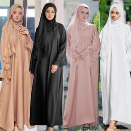 Ethnic Clothing Ramadan Muslim Dress Khimar Hijab Abaya Flare Sleeve Islam For Women Dubai Turkey Kaftan Dresses Robe