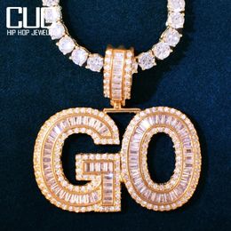 Custom Zircon Name Letter Pendant For Men 18 K Gold Plated Cubic Zirconia Make Number Hip Hop Necklace Rock Jewelry 240125