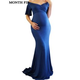 Dresses Blue Maternity Dresses Pregnant Phoho Dress Maxi Maternity Dresses For Photo Shoot Long Dress vestidos premama