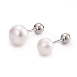 Stud Earrings Uniorsj Real 999 Sterling Silver Simple And Elegant Style Natural Freshwater Pearl For Women Piercing Jewelry