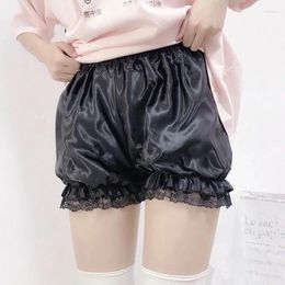 Women's Panties Women Ruffles Safety Shorts Imitation Silk Black WhitePumpkin Bloomers Daily Sweet Lantern Lolita Under Pant Undershorts