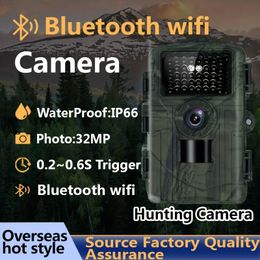 32MP Bluetooth Wifi Trail Camera With Free APP IR Night Vision Hunting Camera IP66 Waterproof Wireless Game Camouflage Camera 240126