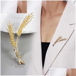 Pins, Brooches Pins Brooches Luxury Fashion Wheat Ear Brooch Delicate Premium Suit Cardigan Decorative Personalized Breast Collar Nee Dh3Xv