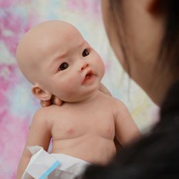 17 Micro Preemie Full Body Silicone Baby Doll HarperLifelike Mini Reborn Surprice Children AntiStress My Melody 240119