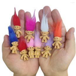 Party Decoration 10PCS Mini Good Luck Troll Dolls PVC Vintage Trolls Lucky Doll Action Figures Cute Little Guys Collection School Favours