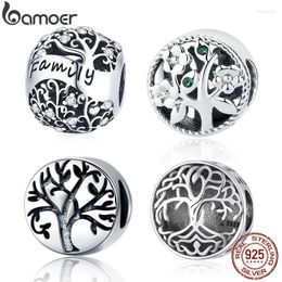 Loose Gemstones Bamoer Family Tree Bead 925 Sterling Silver Charm For Original Bracelet Bangle Women Forever Life DIY Fashion Jewelry BSC489