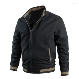 Men's Jackets Spring And Autumn Army Jacket Business Leisure Standing Collar Multi Pocket Zipper Cargo