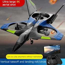 V27 Foam Glider Plane Remote Control RC Aeroplane 2.4G Fighter Hobby Aeroplane EPP RC Drone with Camera Helicopter Kids Toys 240118