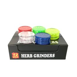 Herb Grinder With 3Layer 60Mm Plastic Tobacco Grinders For Smoke Accessories Smoking Pipes Acrylic Drop Delivery Home Garden Househo Otbfu
