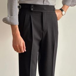 Men's Suits 2024 Fashion Slim Fit Pants Suitable For Work And Office High Waist Korean Classic Casual Quality L21