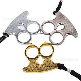 Self Defense Finger Tiger Survival Key Chain with Broken Window Designers Fist Two Buckle Alloy Hand Brace for Legal Ing M6X2