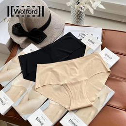 Women Socks Wolford 2 Pcs Seamless Panties For Breathable Hight Waist Sexy Underwear Solid Silk Brief Female Lingerie