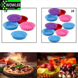 Baking Moulds 5 Pcs Silicone Resin Cake Mould Round Shaped Muffin Cupcake Moulds Pizza Egg Tart Accessories Kitchen Tools