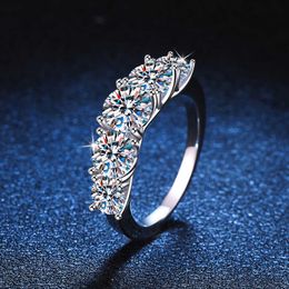 Band Rings Wind S925 Sterling Silver Ring Womens D-color Moissanite Row Ring High Level 3.6 Cadfc Moissanite Ring Oy4t