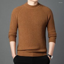 Men's Sweaters Top Grade Thick Sheep Wool Clothes Casual O-Neck Warm Sweater Long Sleeve Male Pure Cashmere Jumpers