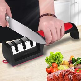 Other Knife Accessories Kitchen 3/4-Segment Sharpener Household Multi-Functional Hand-Held 3/4-Purpose Black Sharpening Stone