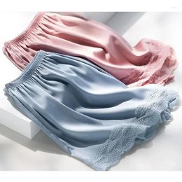 Women's Panties Women Loose Silk Shorts Boxer Pants Underwear Anti-emptied Girls Ice Seamless Satin Summer Safety