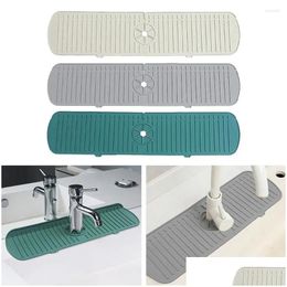 Kitchen Faucets Durable Drying Mat Water Catcher Sink Splash Guard Draining Pad Countertop Protector Faucet Drop Delivery Home Garde Dhgyj