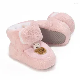 Boots Winter Born Snow Baby Shoes Plush Warm Booties Infant Girls Boys Cartoon Bear Anti-Slip Soft Bottom Toddler Crib