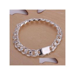 Bangle High-End Womens Mens Fine 925 Sterling Sier Bracelet Fashion Jewellery Gift 10Mm Square Beautif Gem Bangle Drop Delivery Jewellery Dh9Bv