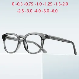 Sunglasses Rivet Frame Anti Blue Rays Oval Myopia Spectacles Women Men TR90 Student Shortsighted Prescription Eyeglasses 0 -0.5 -0.75 To -6