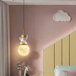 Pendant Lamps 2024 Ceiling Lamp Torch Nordic Led Astronaut Chandelier Hanging Light For Children's Room Decoration 3 Colours Warm Cold