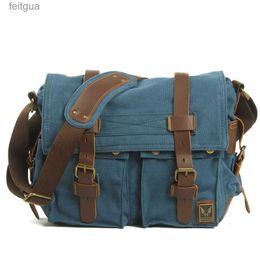 Camera bag accessories Vintage Canvas splicing real leather Single Shoulder Messenger Bag casual photography waterproof liner SLR YQ240204