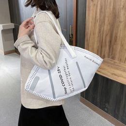 Totes Capacity Handbags Large Casual Women Canvas Tote Bags Creative Hobos Mask Shoulder Female Fashion Trendy Ladies Shopper Bag223z