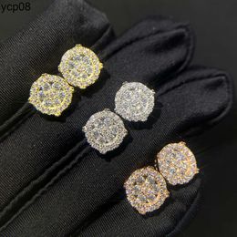 Designer Jewelry Zuanfa Hot Top Selling Pass Diamond Tester Fine Jewelry 925 Silver Round Cluster Earrings VVS Moissanite Stud Earring